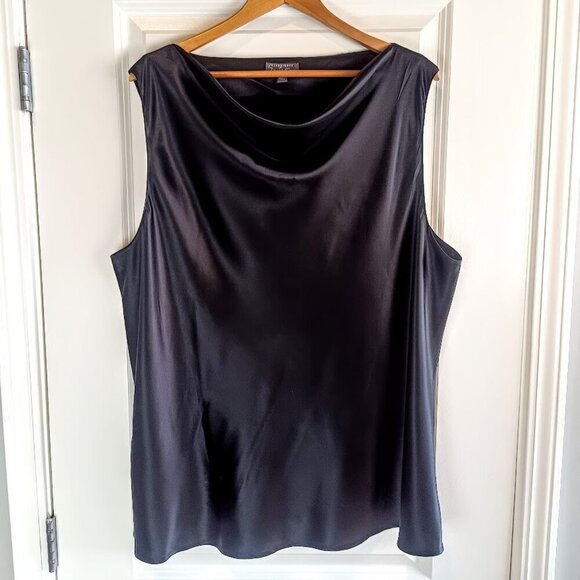 Classiques Entier Black Silk Charmeuse Sleeveless Top - Picture 1 of 4